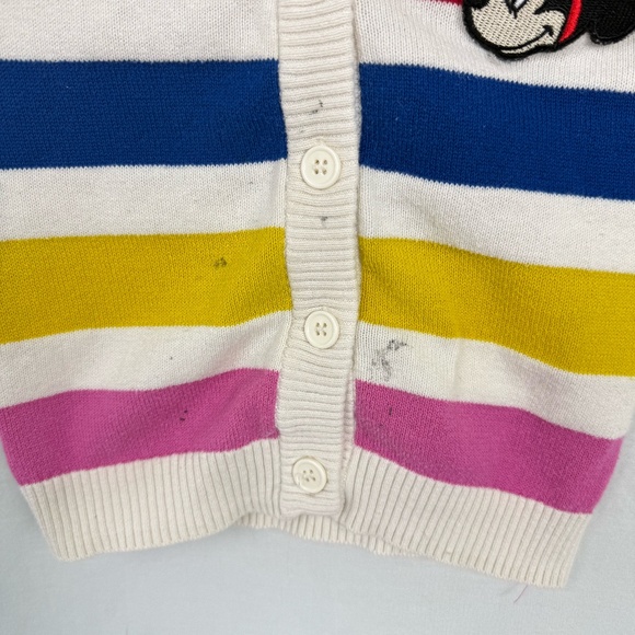 Disney 100 Stripe Cardigan Sweater with Stripes and Mini-mouse Emblem Size 3T - Picture 2 of 10